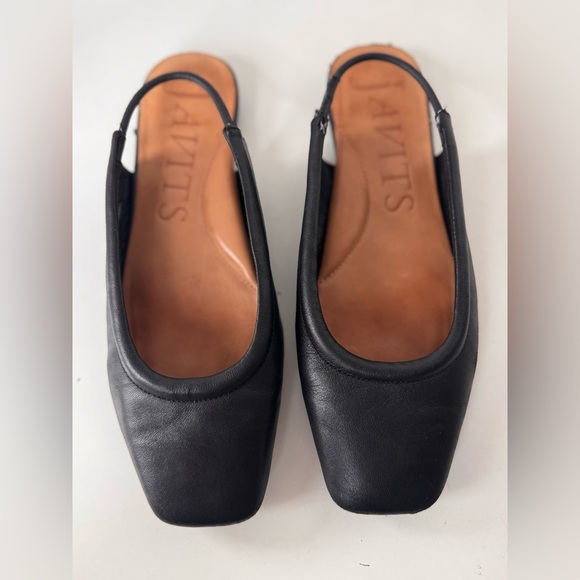 Eric Javits Shoes - Eric Javits Peyton Black Leather Slingback Flat Shoes Women’s Size 8